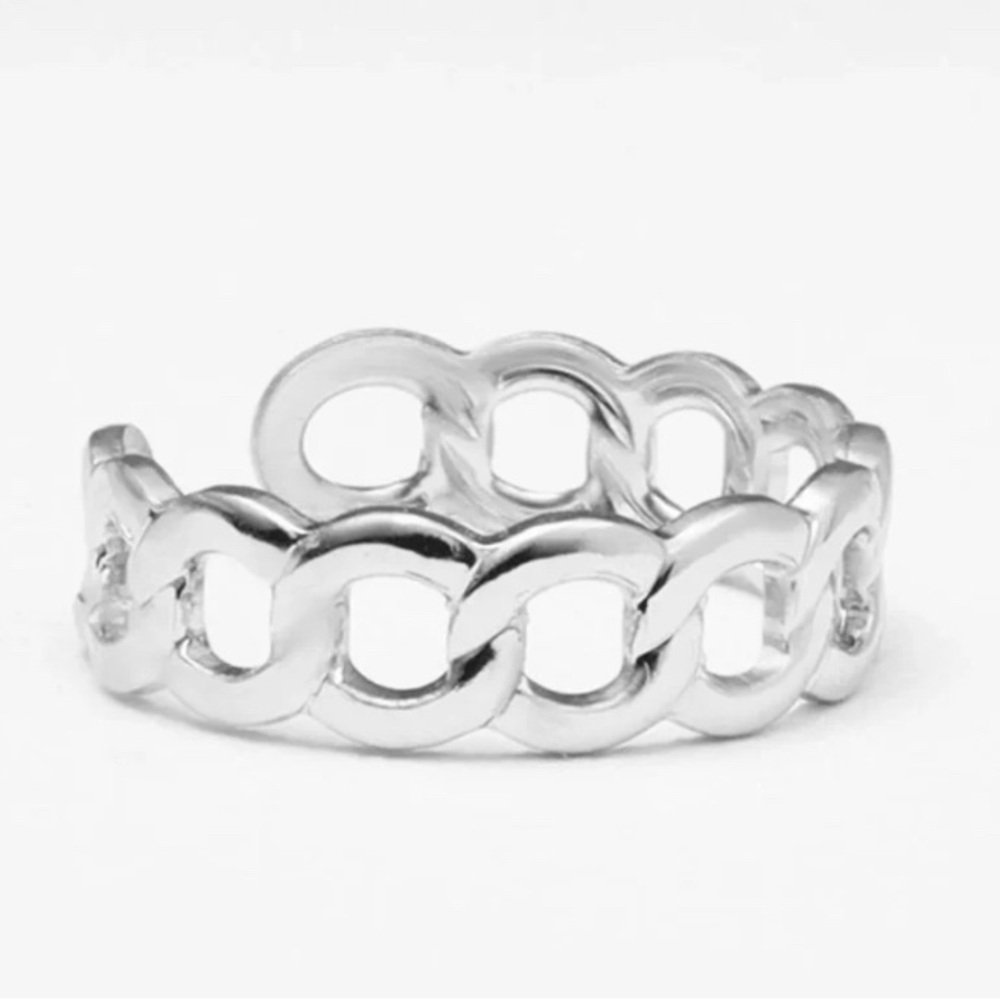Silver Open Chain Link Ring